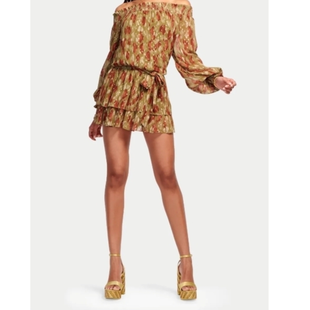 Ramy Brook Olive Off-Shoulder Mini Dress